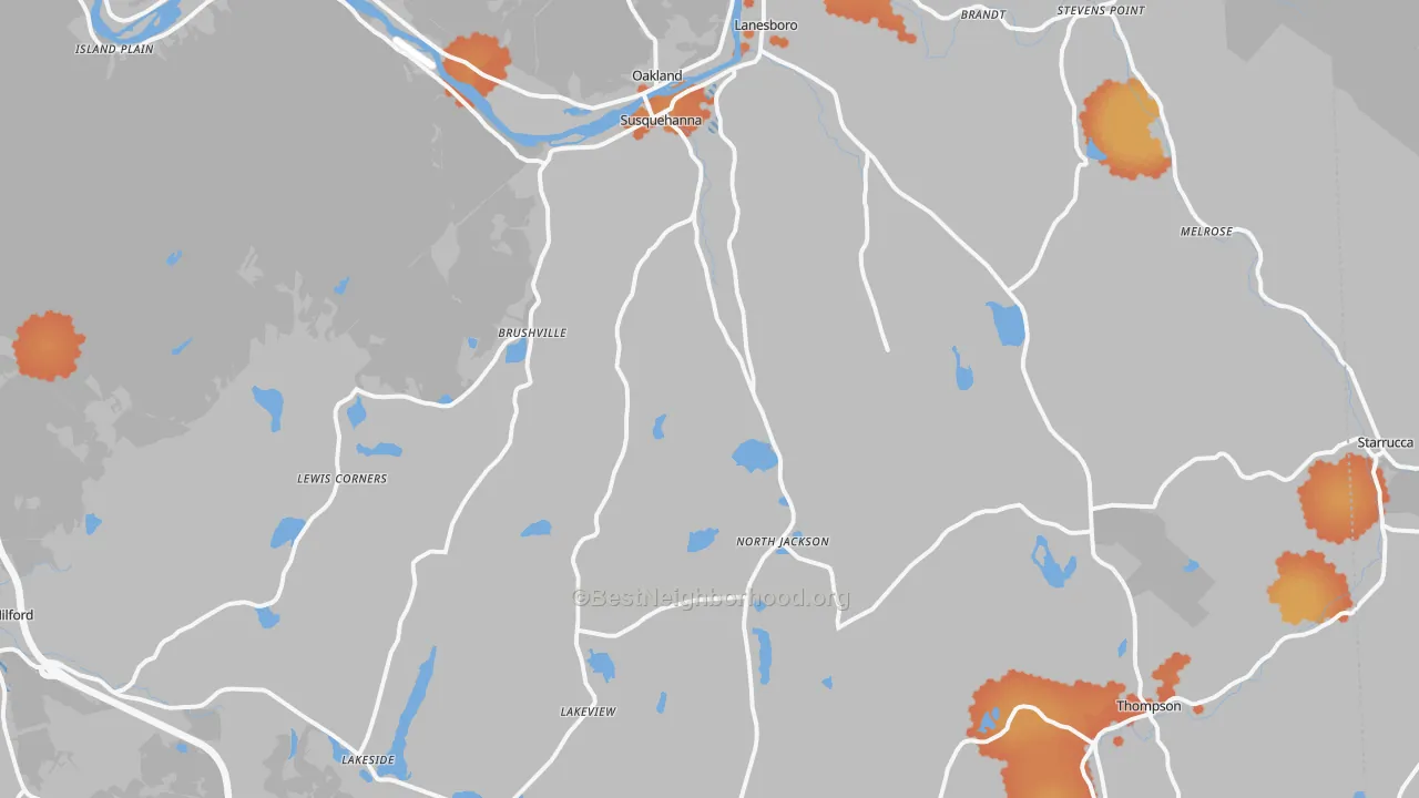 Bike Grade map of Susquehanna, PA