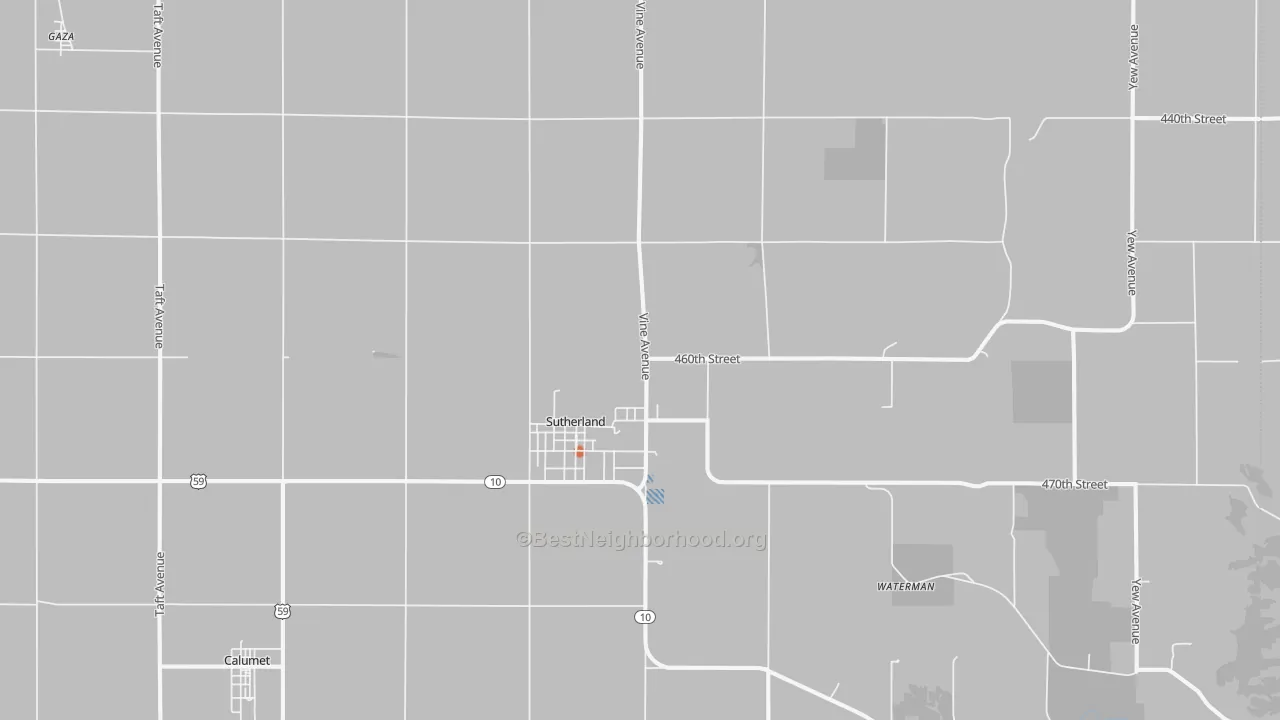 Bike Grade map of Sutherland, IA
