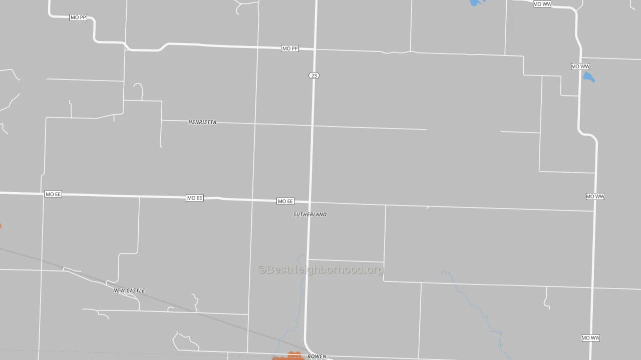 Bike Grade map of Sutherland, MO