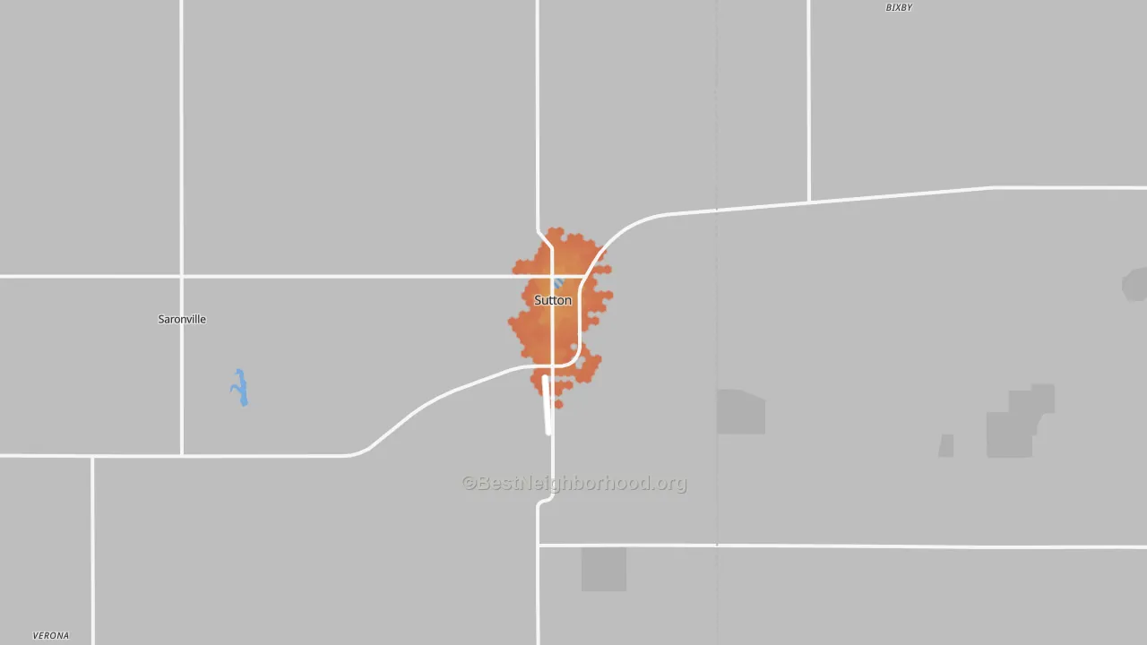 Bike Grade map of Sutton, NE