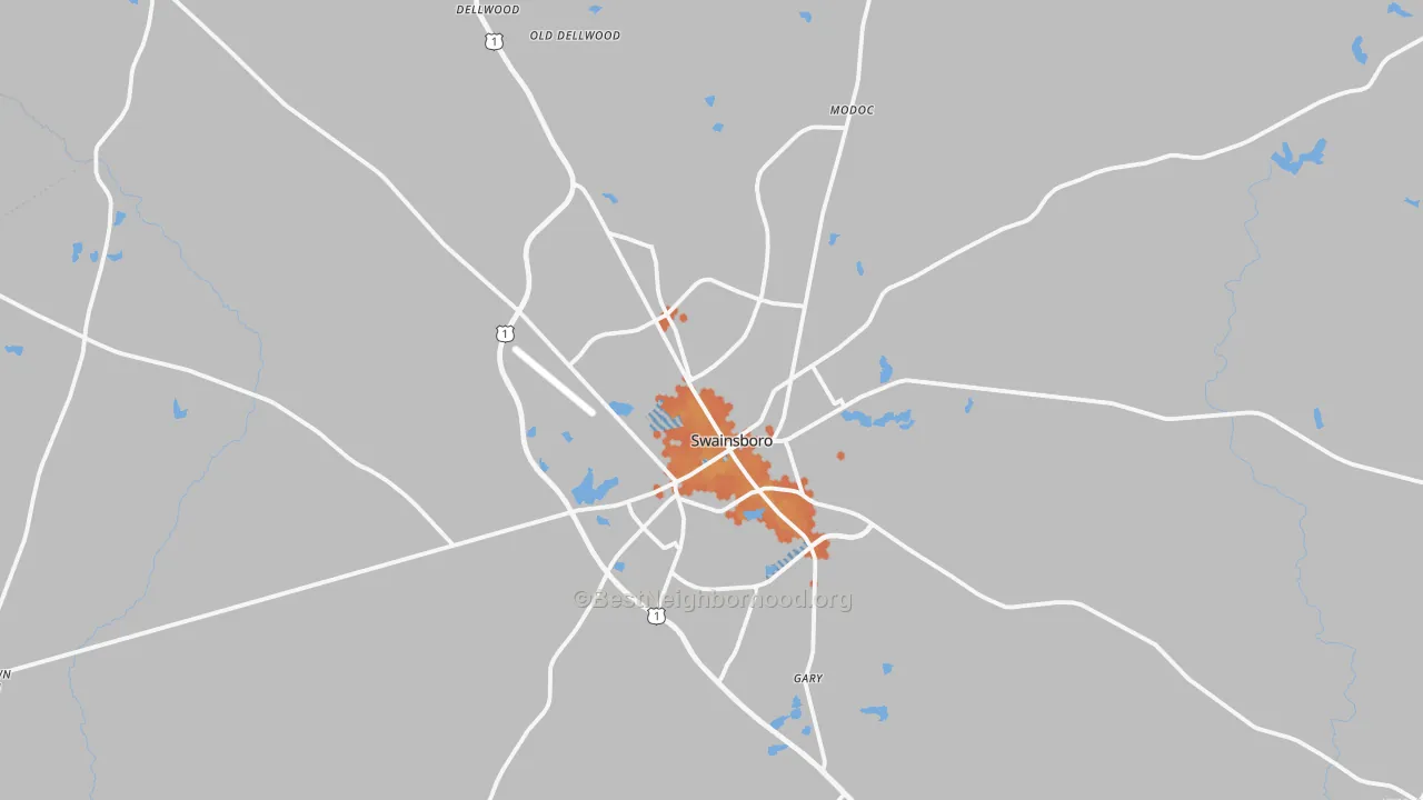 Bike Grade map of Swainsboro, GA