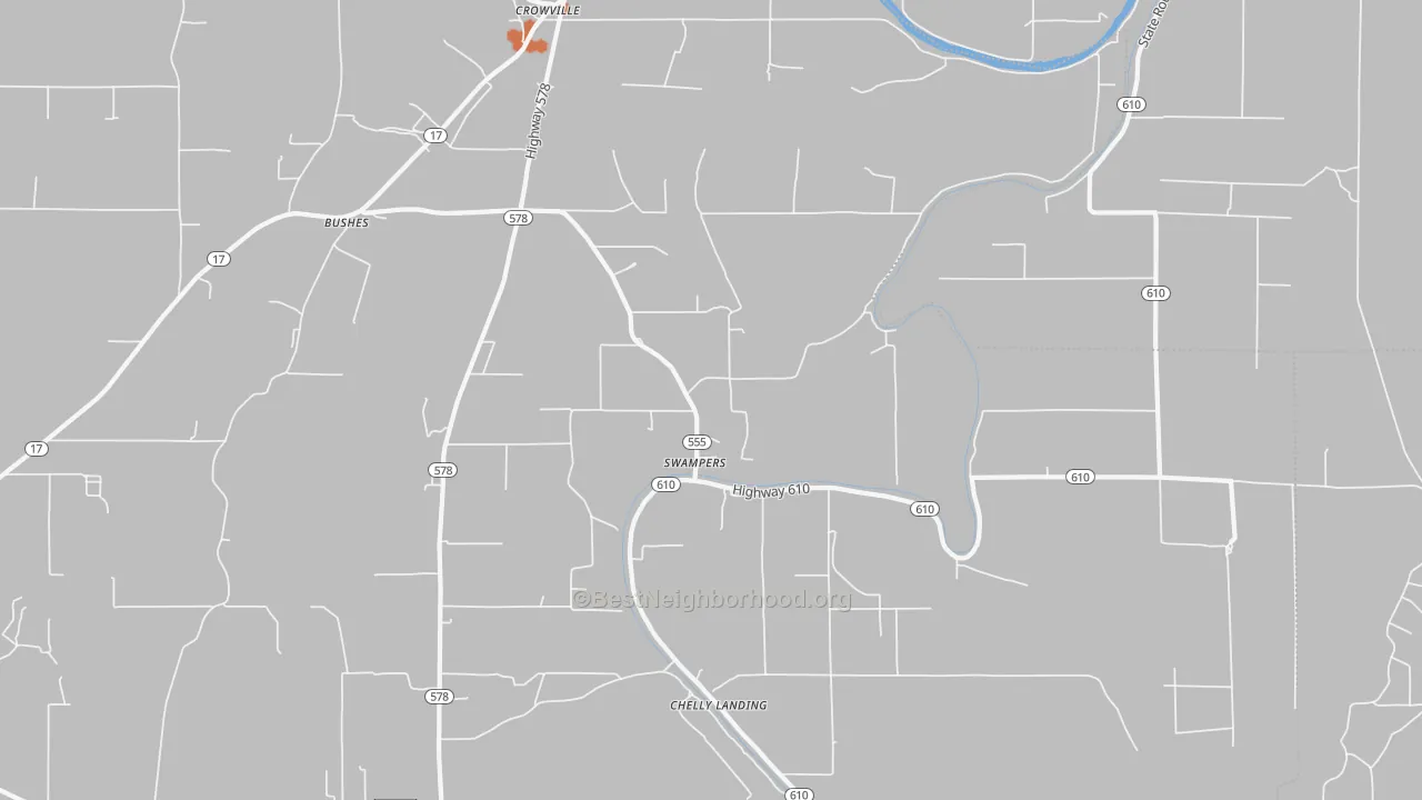 Bike Grade map of Swampers, LA