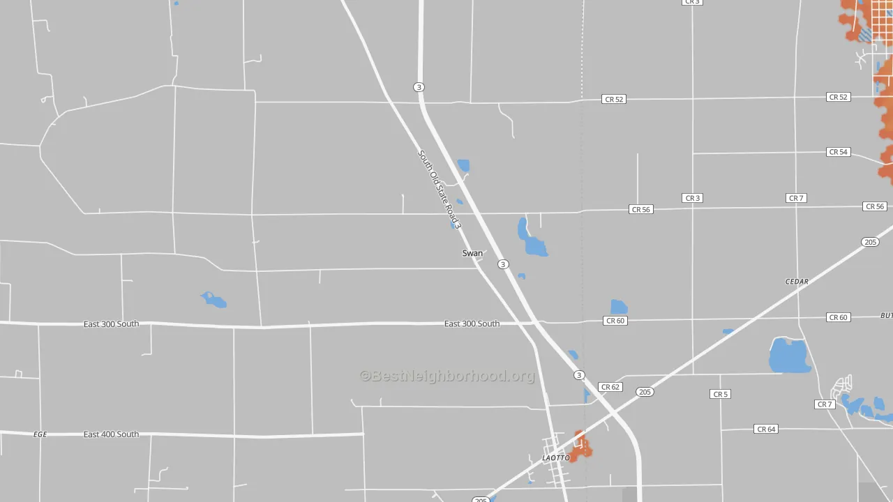 Bike Grade map of Swan, IN