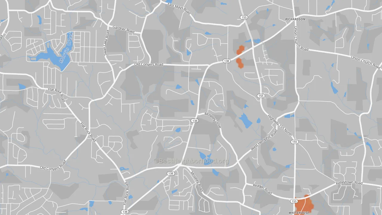 Bike Grade map of Swan Lake, GA
