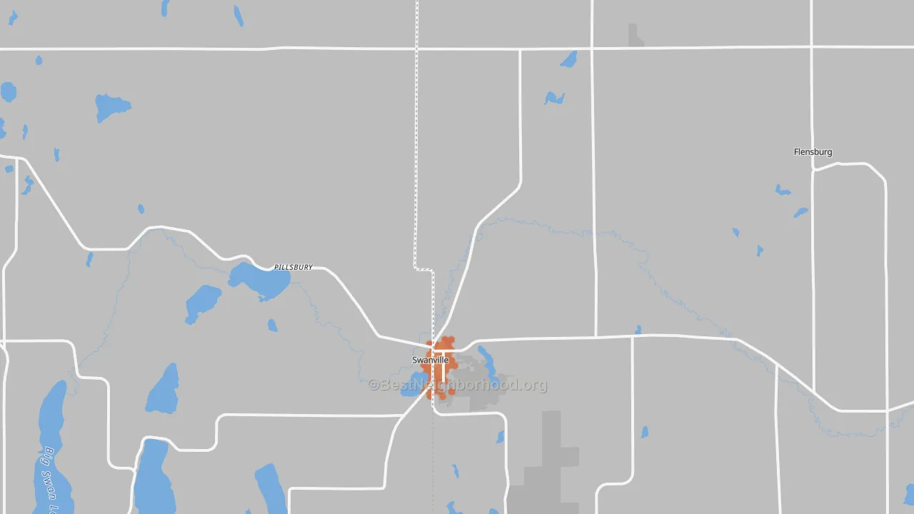 Bike Grade map of Swanville, MN