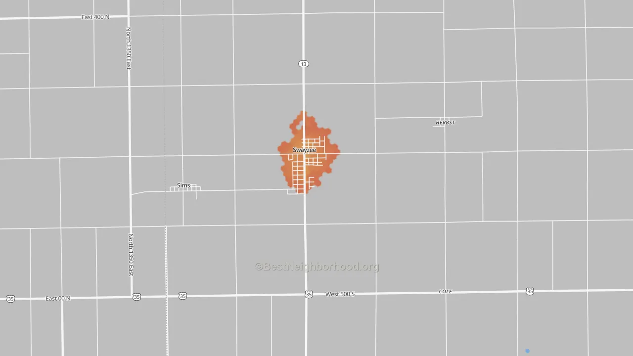 Bike Grade map of Swayzee, IN