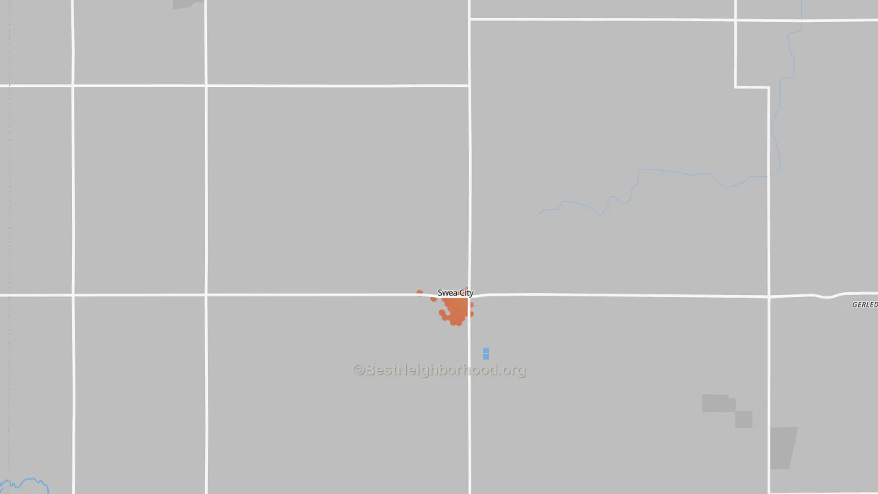 Bike Grade map of Swea City, IA