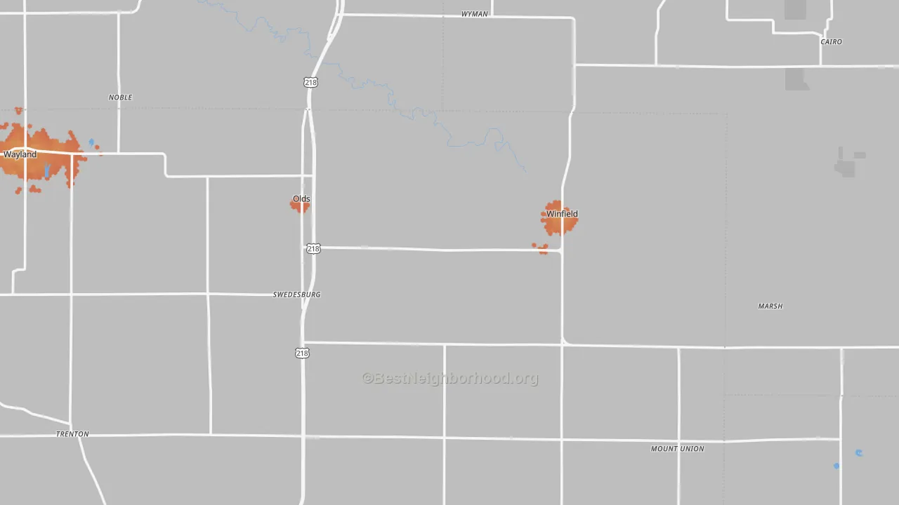 Bike Grade map of Swedesburg, IA