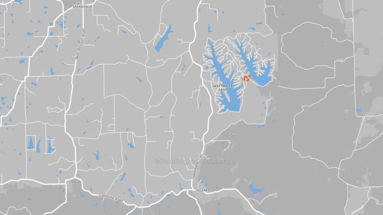 Bike Grade map of Sweetwater Lake, IN