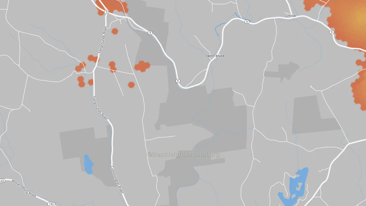 Bike Grade map of Swift River, MA