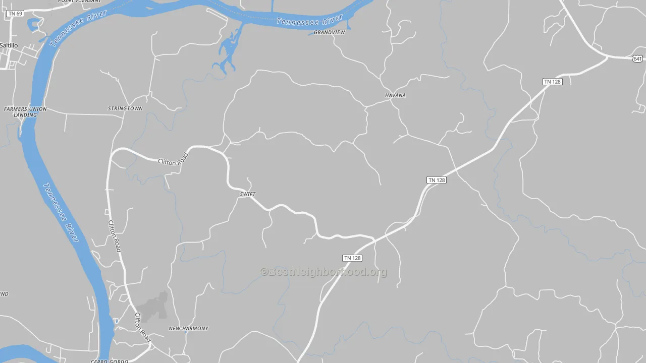 Bike Grade map of Swift, TN