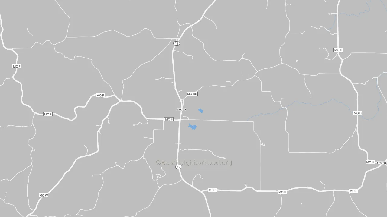Bike Grade map of Swiss, MO