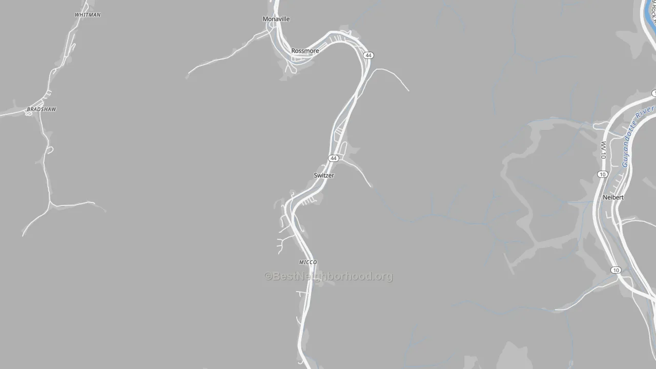 Bike Grade map of Switzer, WV