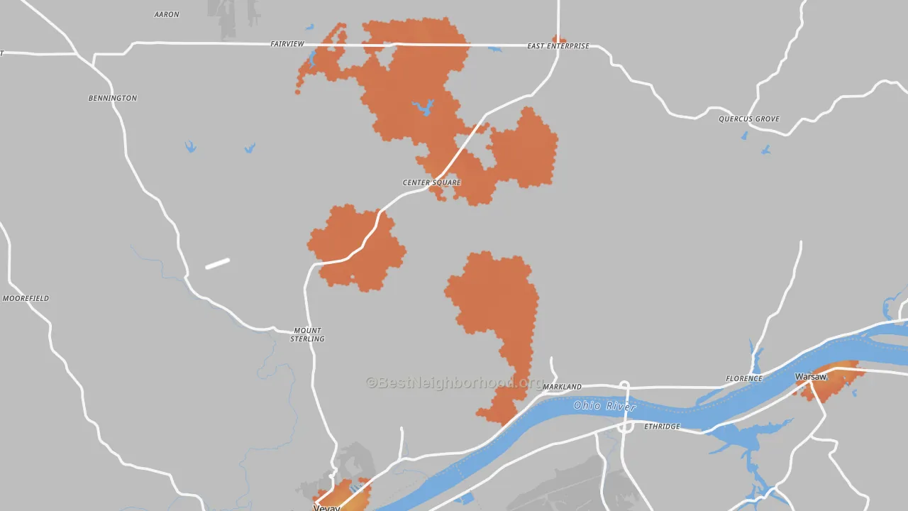Bike Grade map of Switzerland County, IN