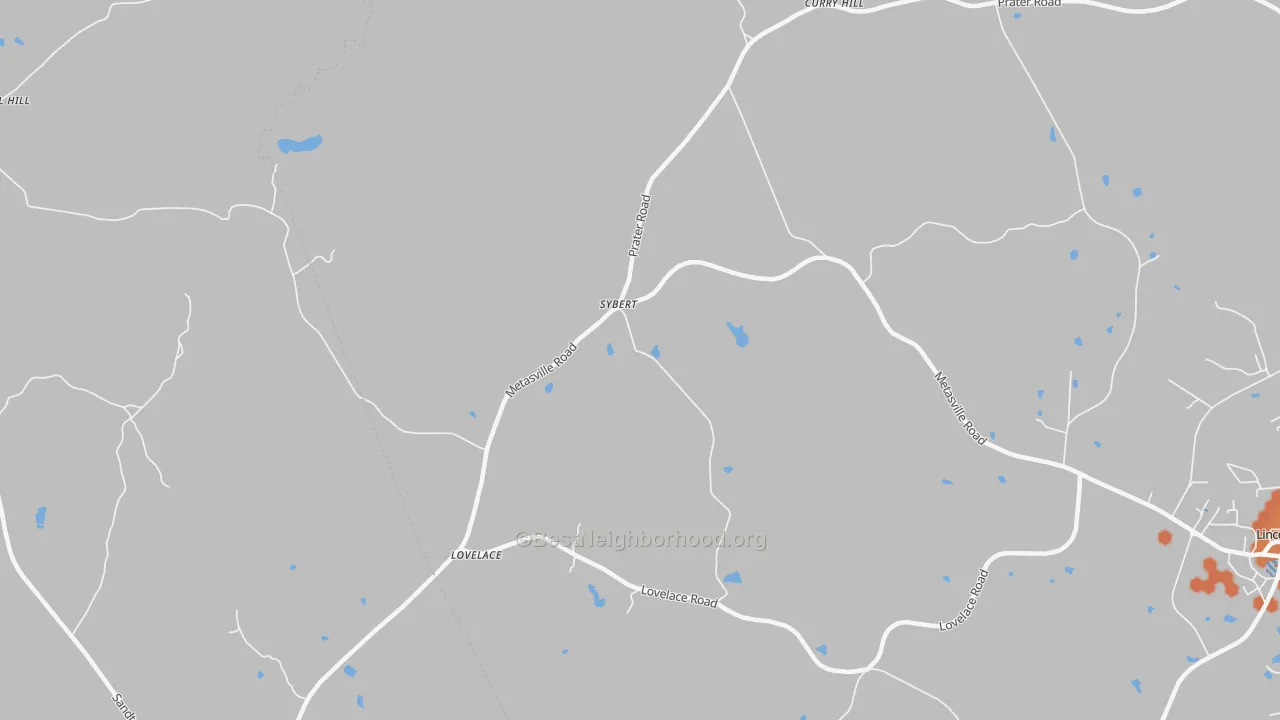 Bike Grade map of Sybert, GA
