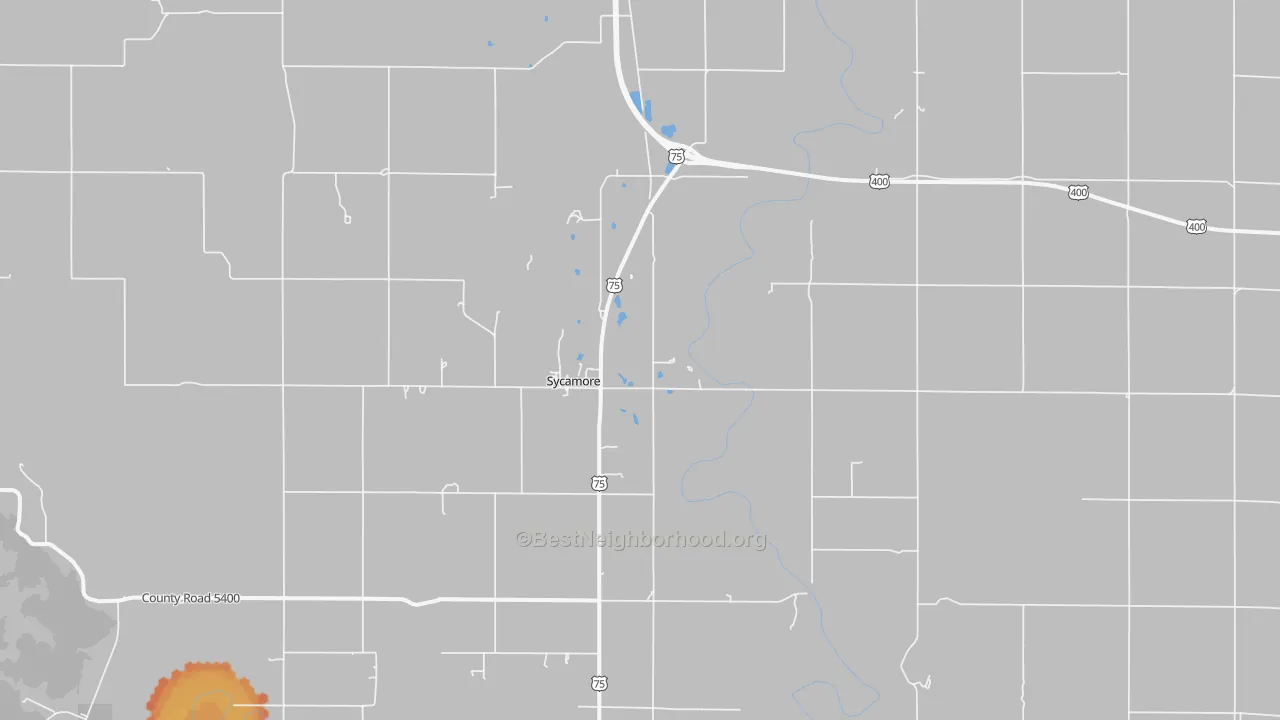 Bike Grade map of Sycamore, KS