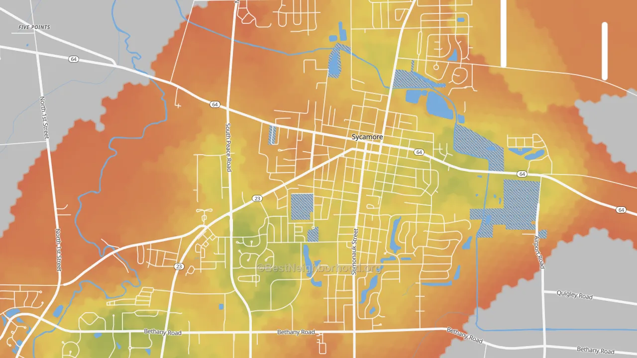 Bike Grade map of Sycamore Manor, Sycamore, IL