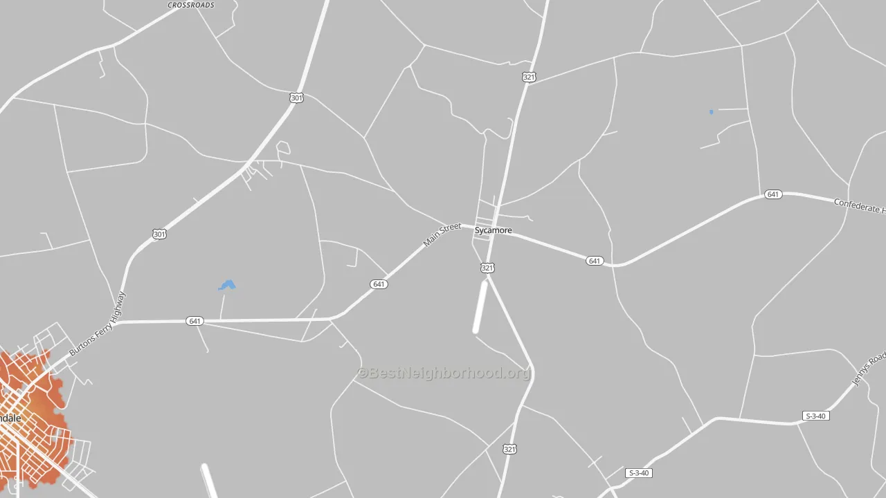 Bike Grade map of Sycamore, SC