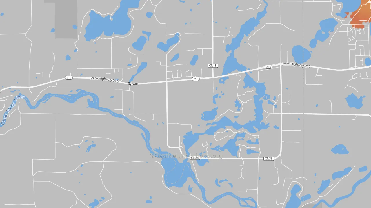 Bike Grade map of Sylvan, MN