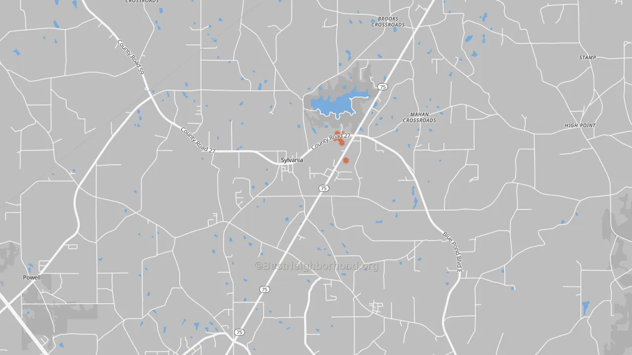 Bike Grade map of Sylvania, AL