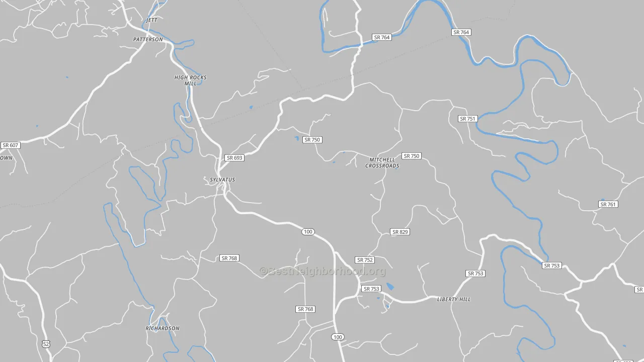 Bike Grade map of Sylvatus, VA