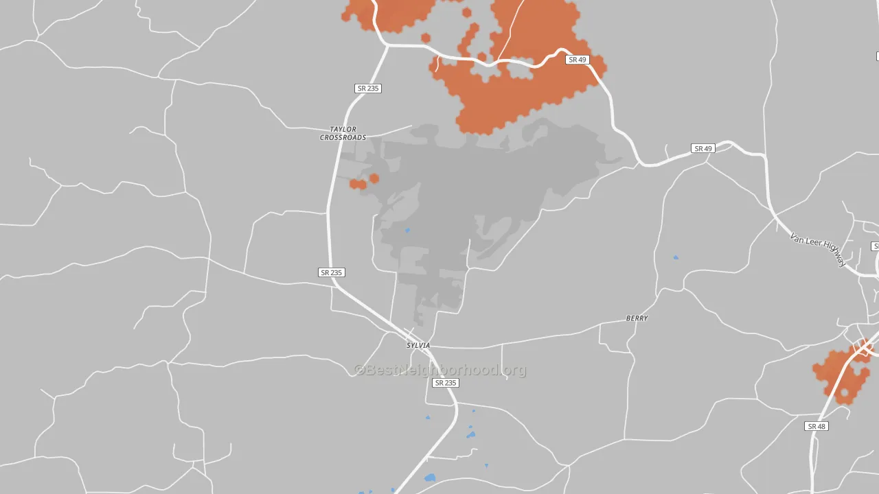 Bike Grade map of Sylvia, TN