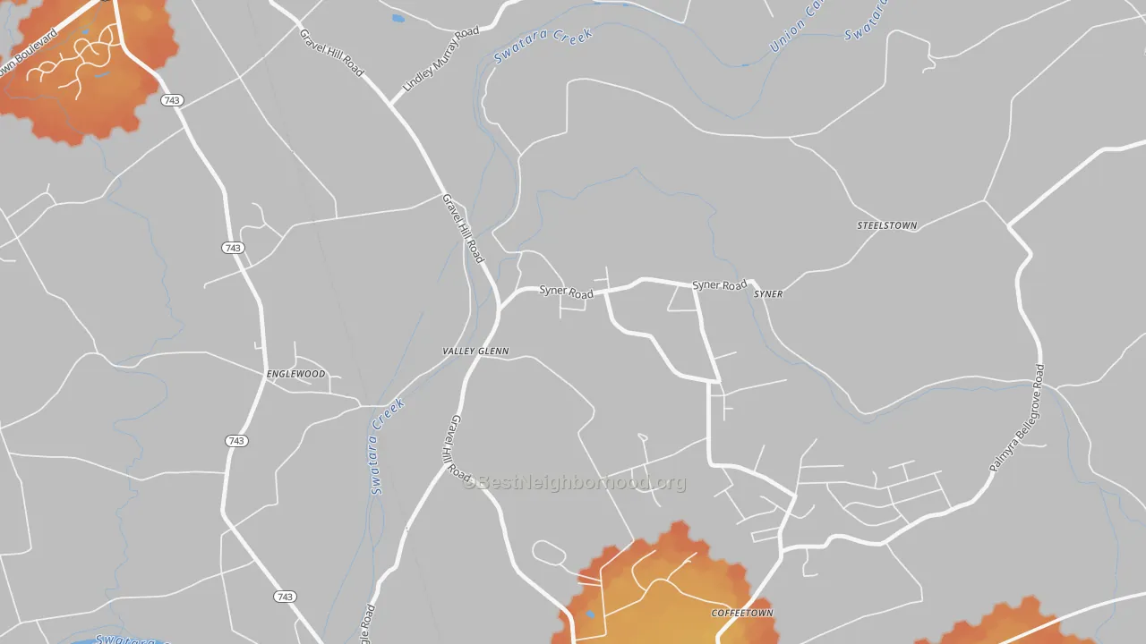 Bike Grade map of Syner, PA