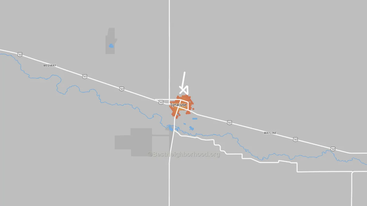 Bike Grade map of Syracuse, KS