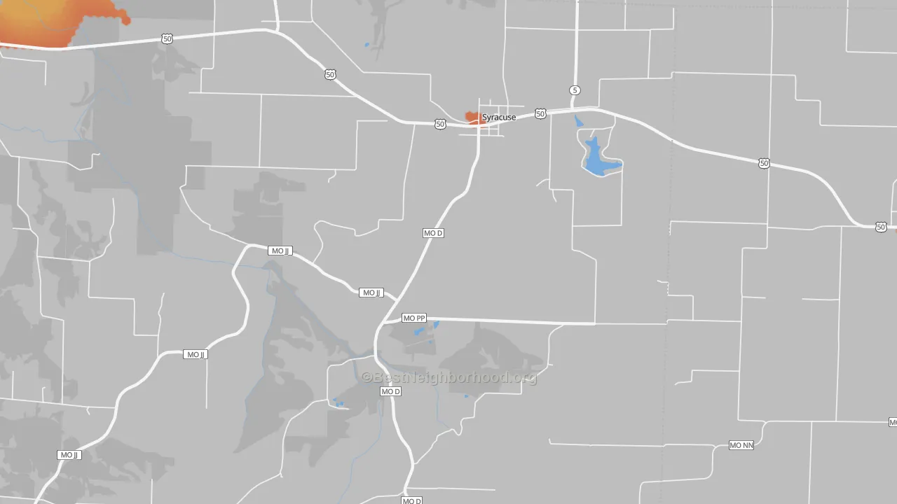 Bike Grade map of Syracuse, MO