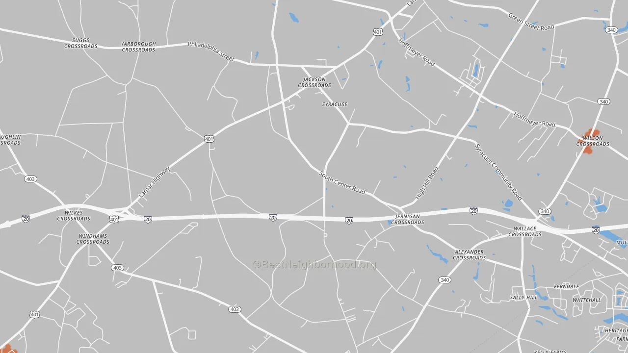Bike Grade map of Syracuse, SC