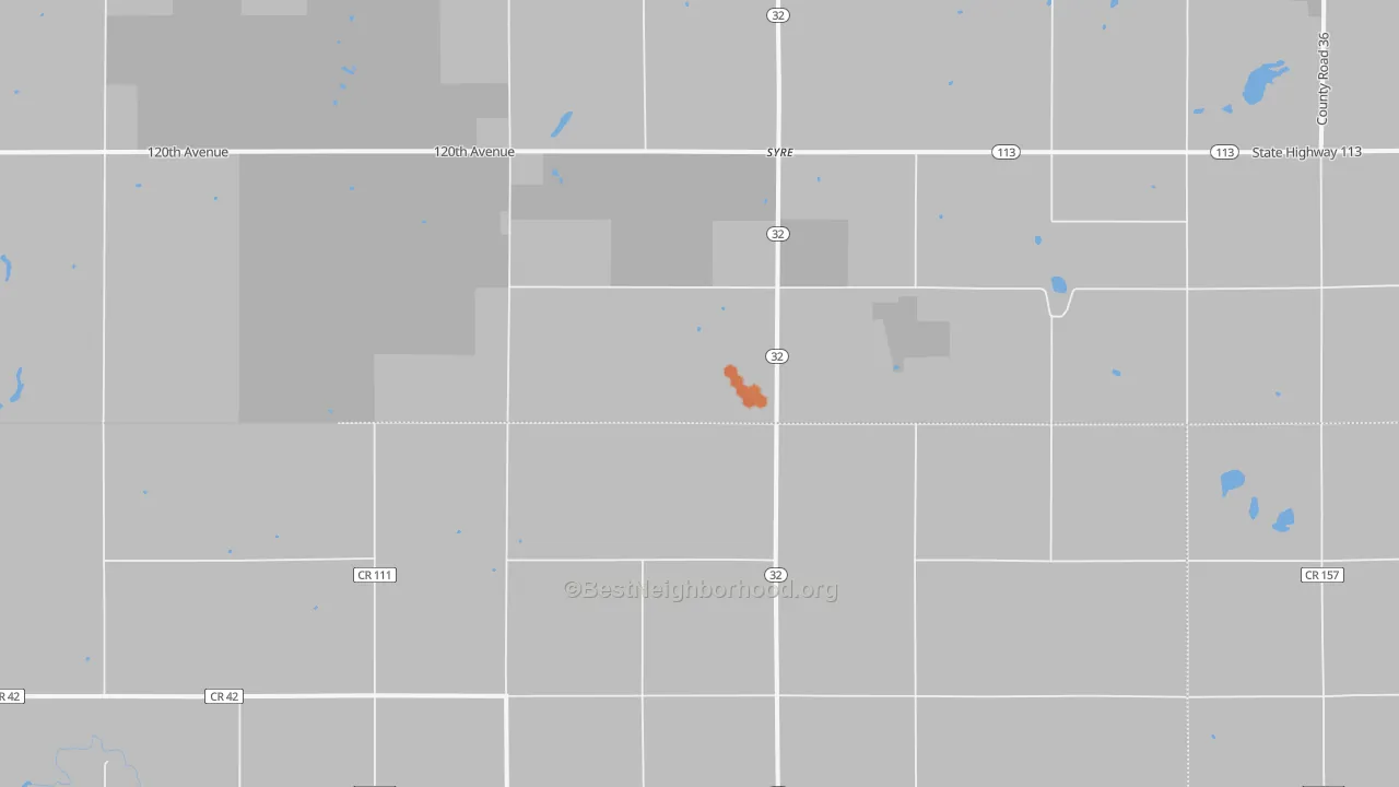 Bike Grade map of Syre, MN