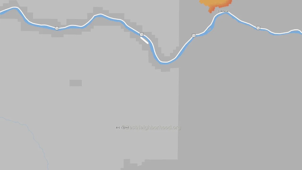 Bike Grade map of Syringa, ID
