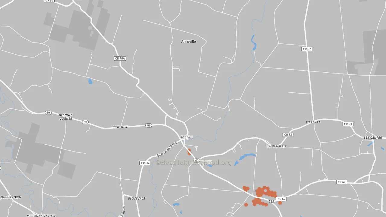 Bike Grade map of Taberg, NY