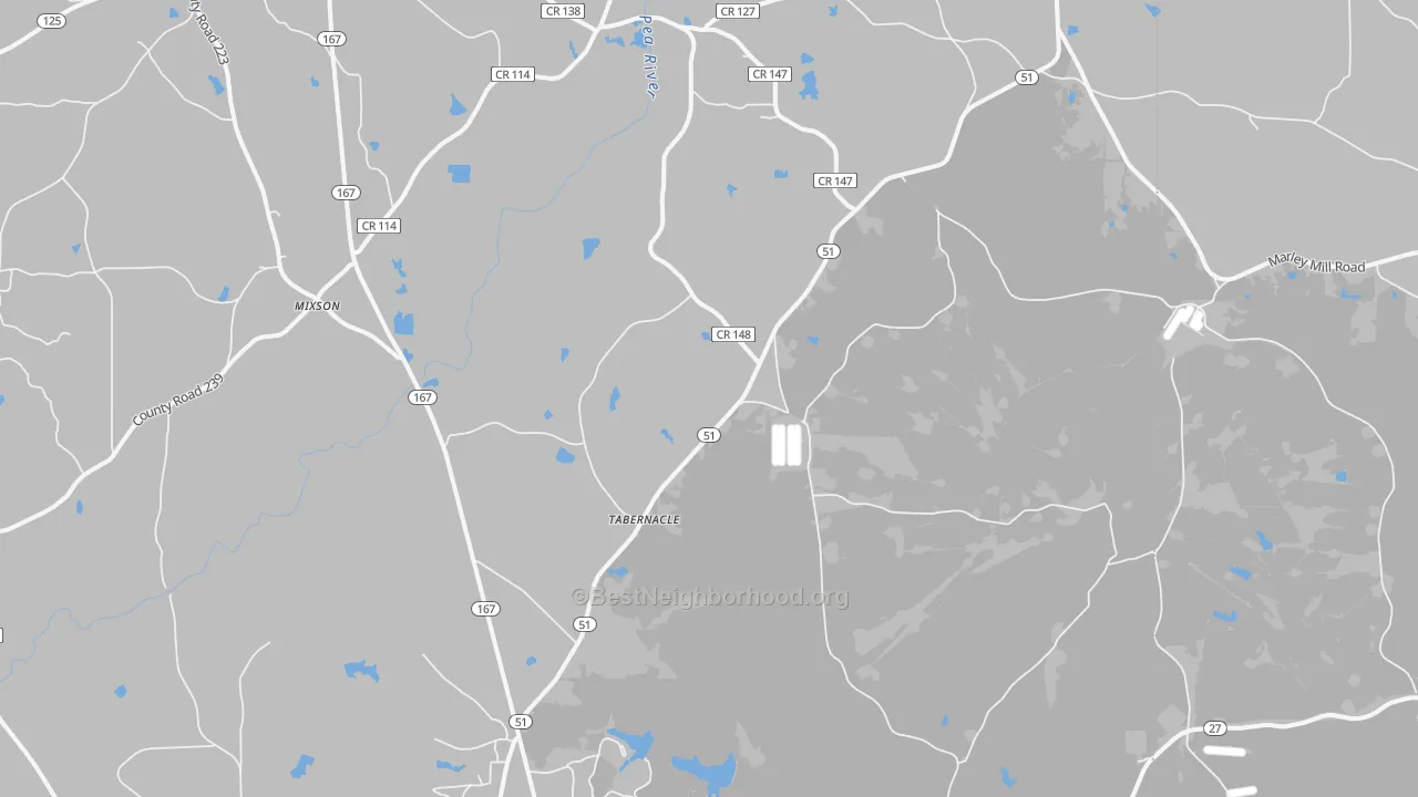 Bike Grade map of Tabernacle, AL