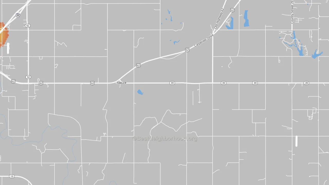 Bike Grade map of Tabler, OK