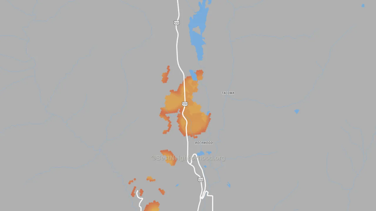 Bike Grade map of Tacoma, CO
