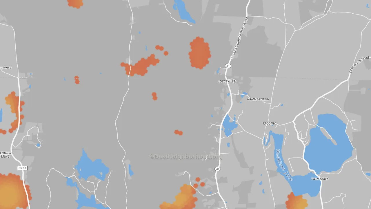 Bike Grade map of Taconic, CT