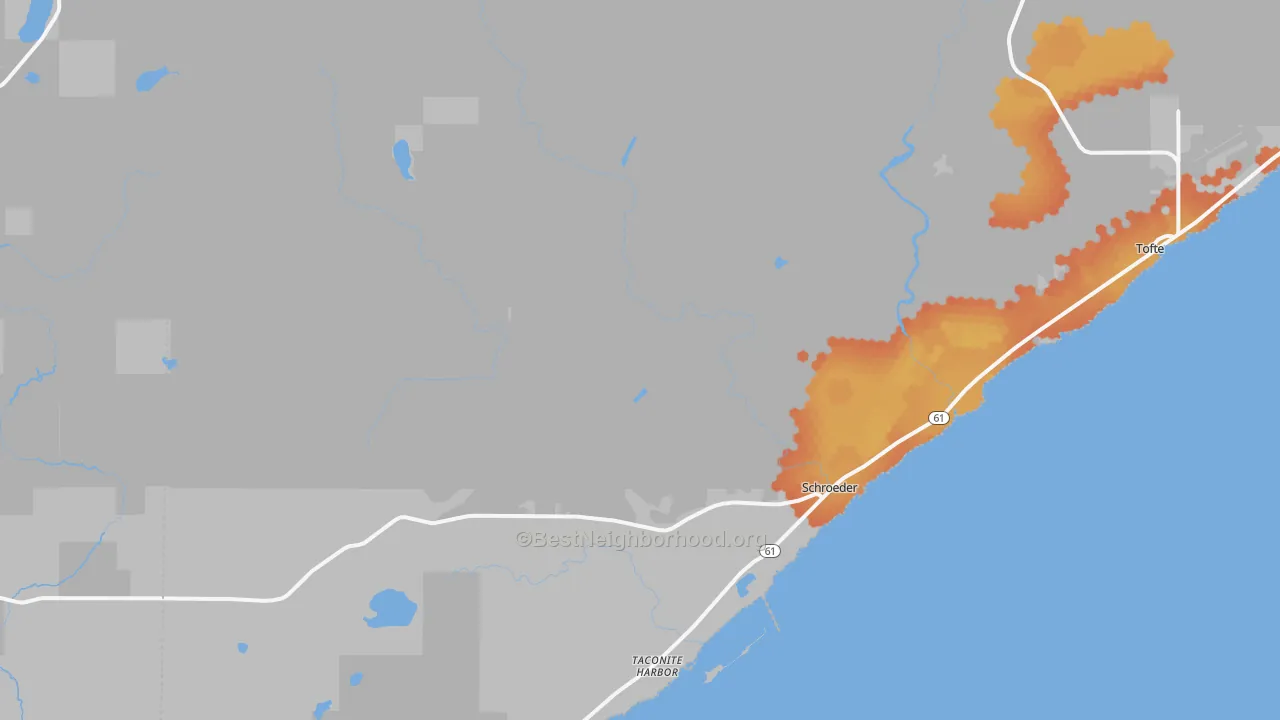 Bike Grade map of Taconite Harbor, MN