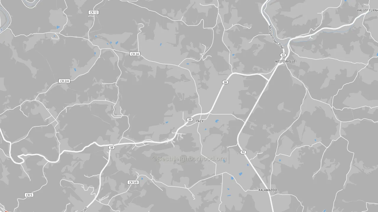 Bike Grade map of Tacy, WV