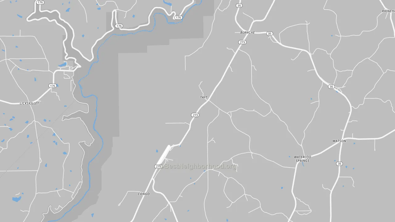 Bike Grade map of Taff, AL