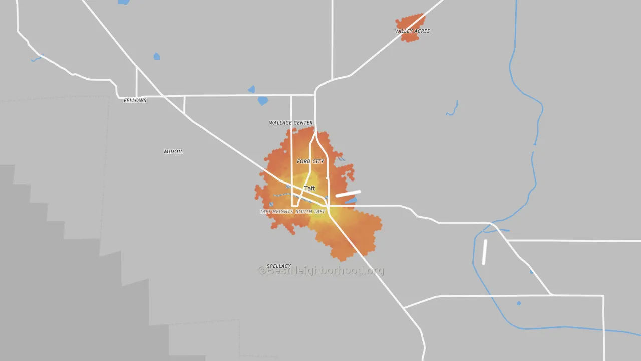 Bike Grade map of Taft, CA