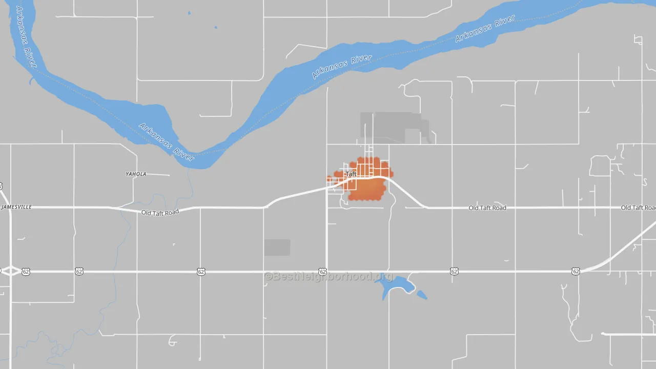 Bike Grade map of Taft, OK