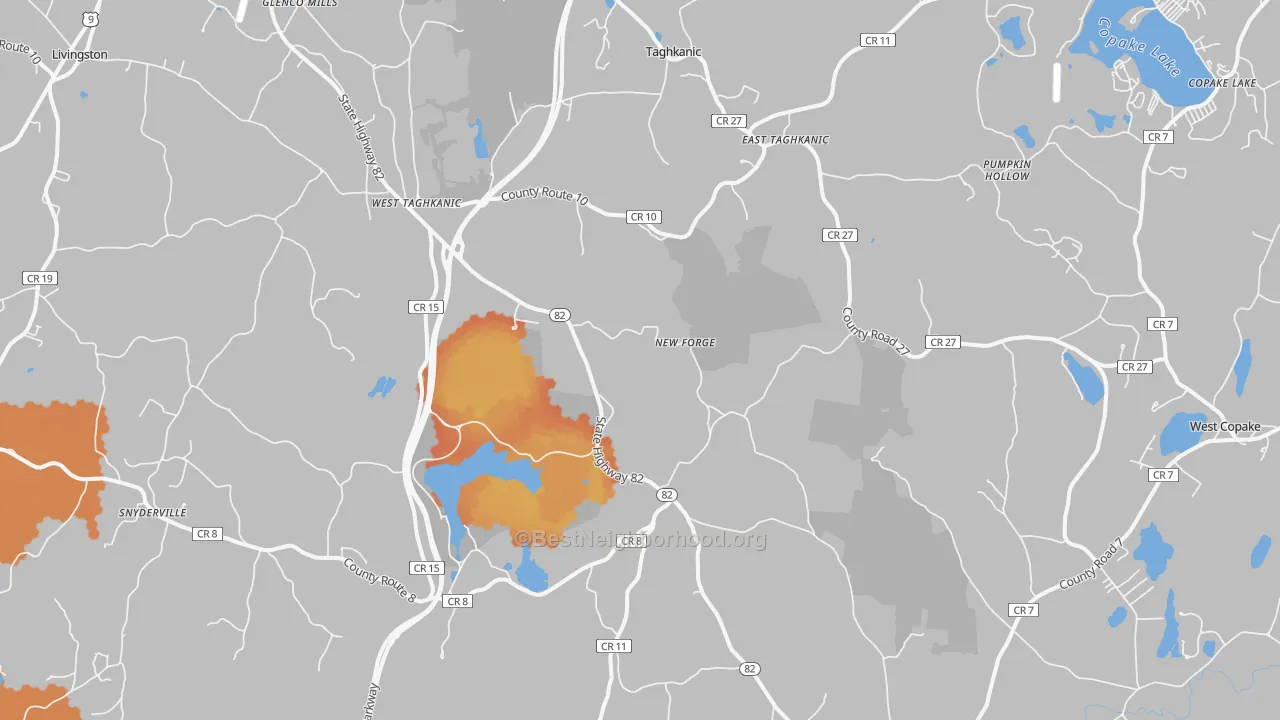 Bike Grade map of Taghkanic, NY