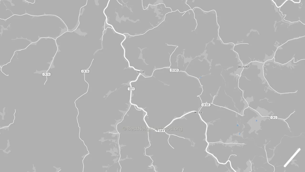Bike Grade map of Tague, WV