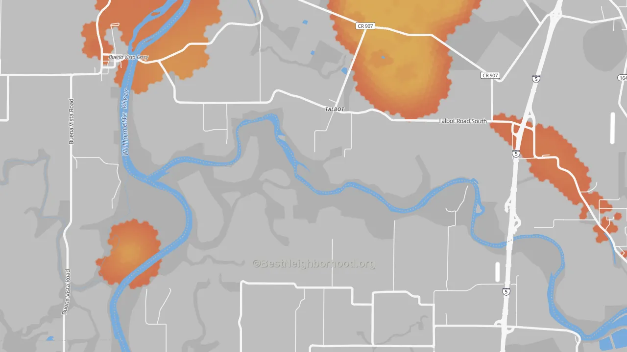 Bike Grade map of Talbot, OR