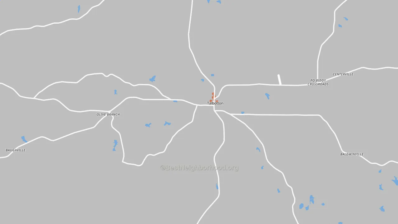 Bike Grade map of Talbotton, GA