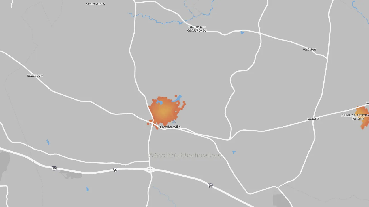 Bike Grade map of Taliaferro County, GA