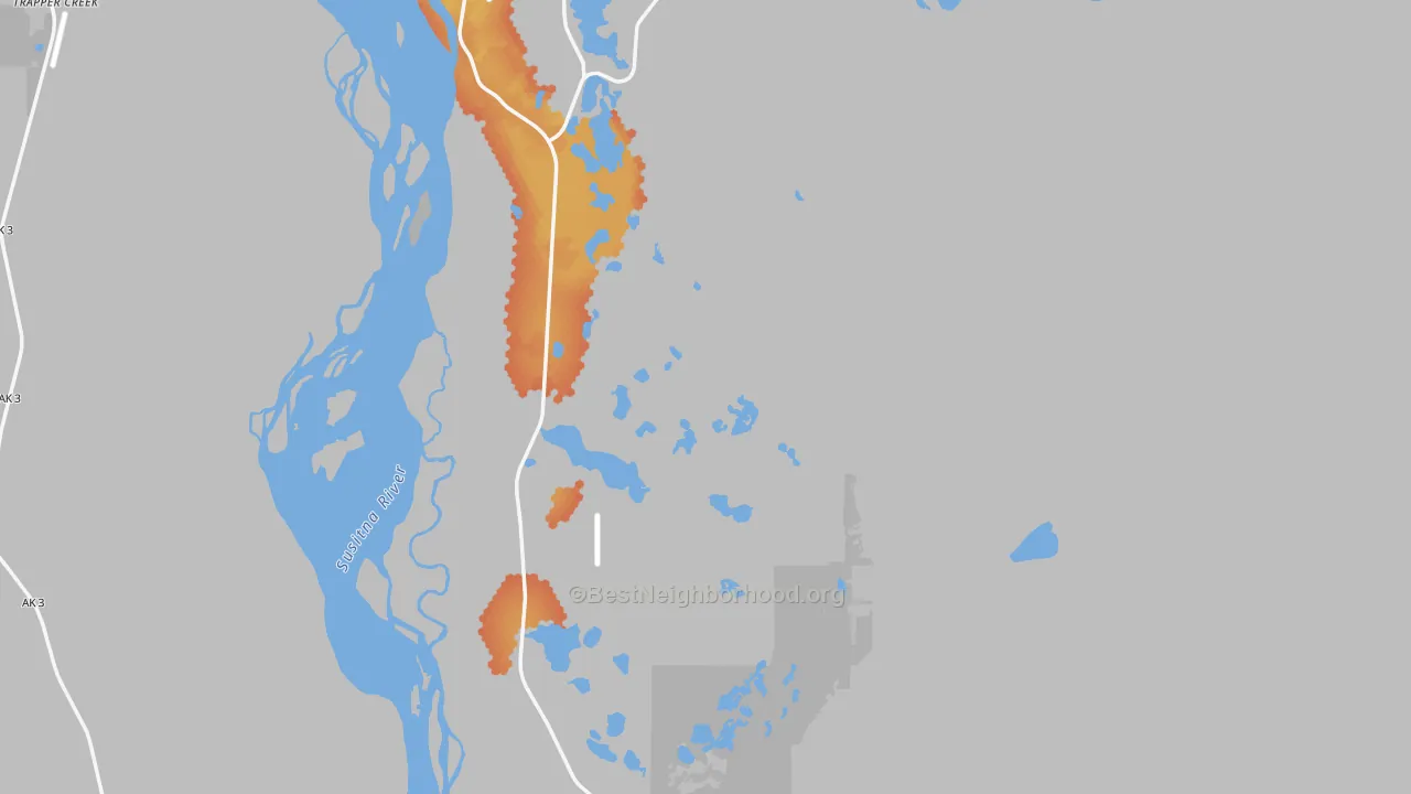 Bike Grade map of Talkeetna, AK