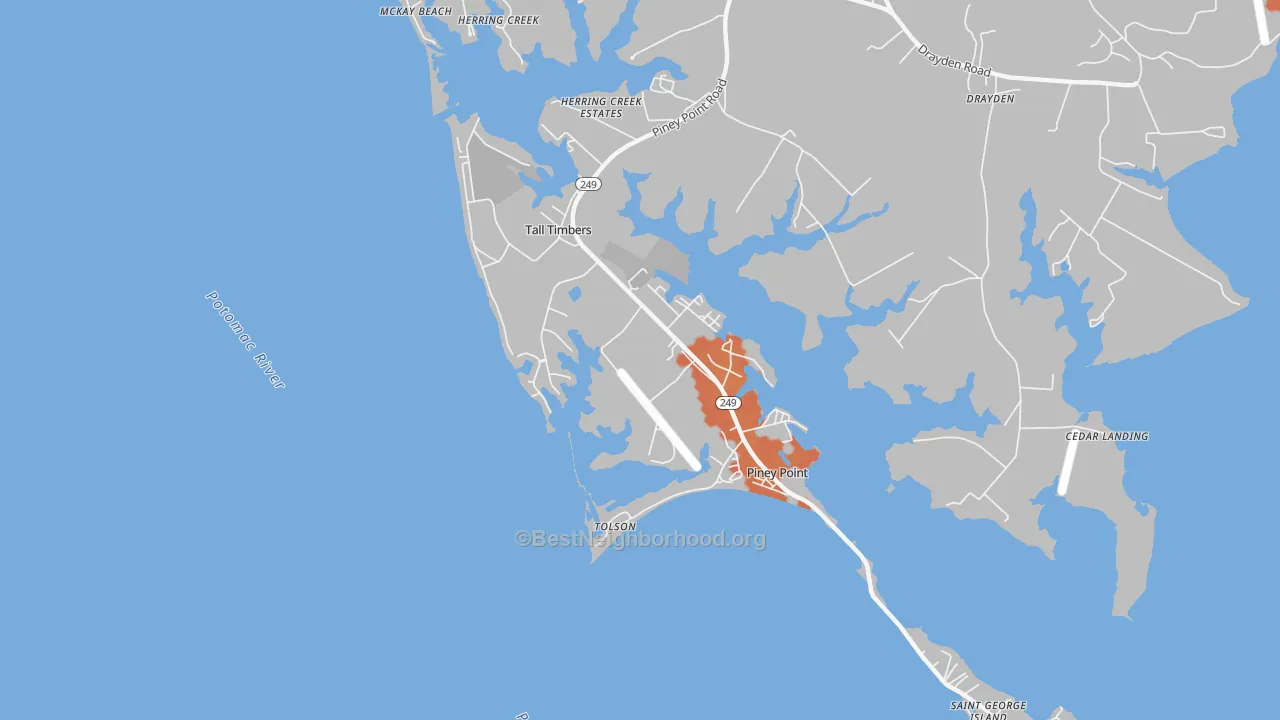 Bike Grade map of Tall Timbers, MD