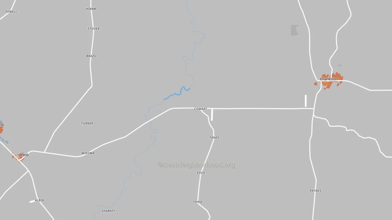 Bike Grade map of Tallahatchie County, MS